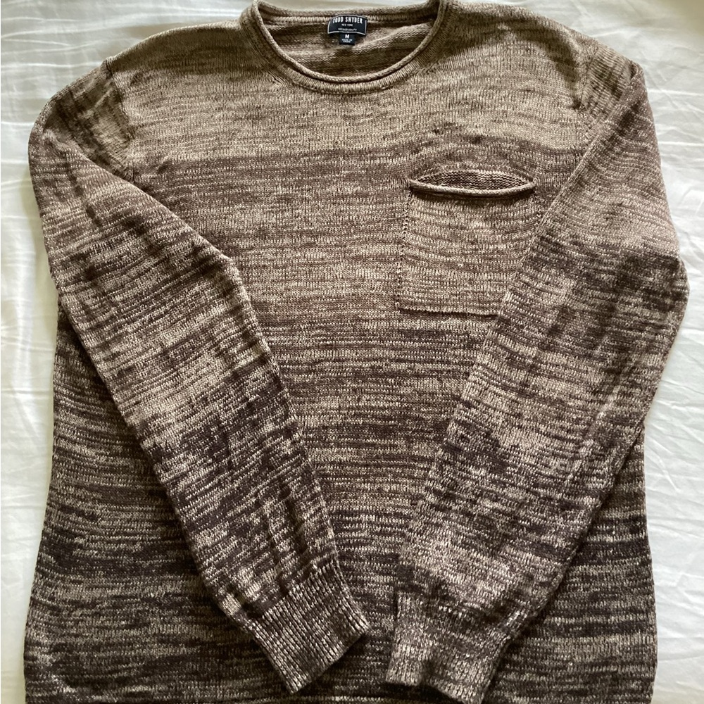 Textured linen and cotton sweater